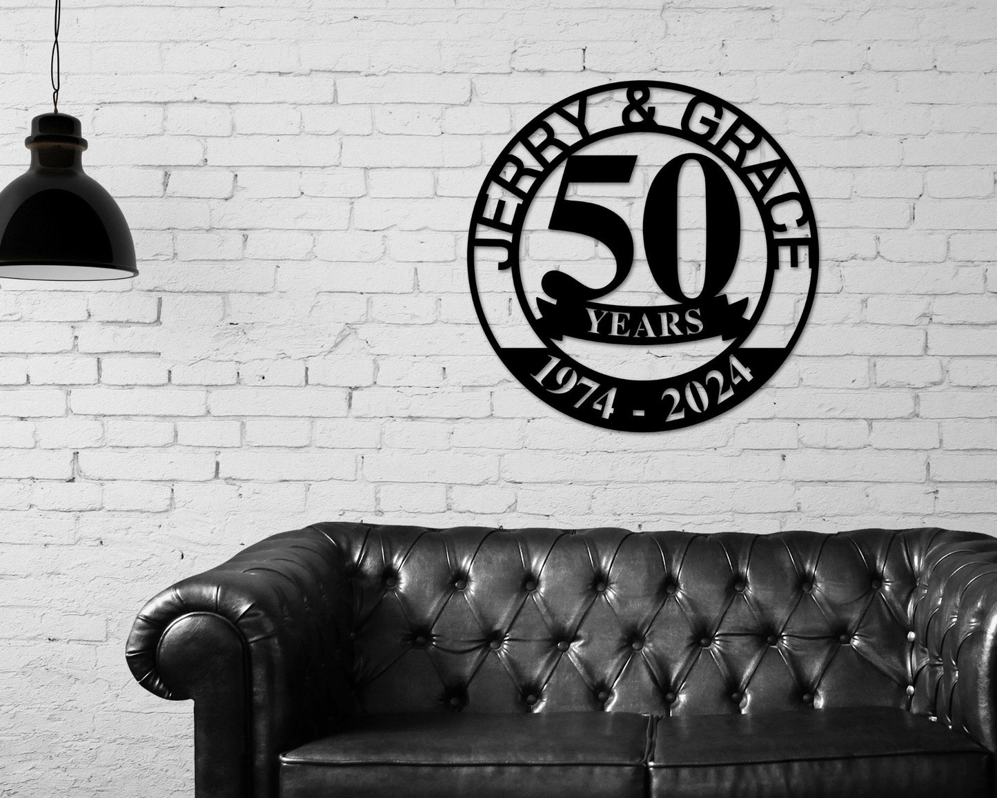 50th Anniversary Sign, Metal Anniversary Sign, Golden Anniversary, 50 Year Anniversary Gift, Wedding Anniversary Metal Wall Art, Celebration