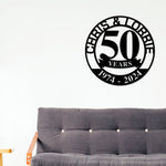 50th Anniversary Sign, Metal Anniversary Sign, Golden Anniversary, 50 Year Anniversary Gift, Wedding Anniversary Metal Wall Art, Celebration