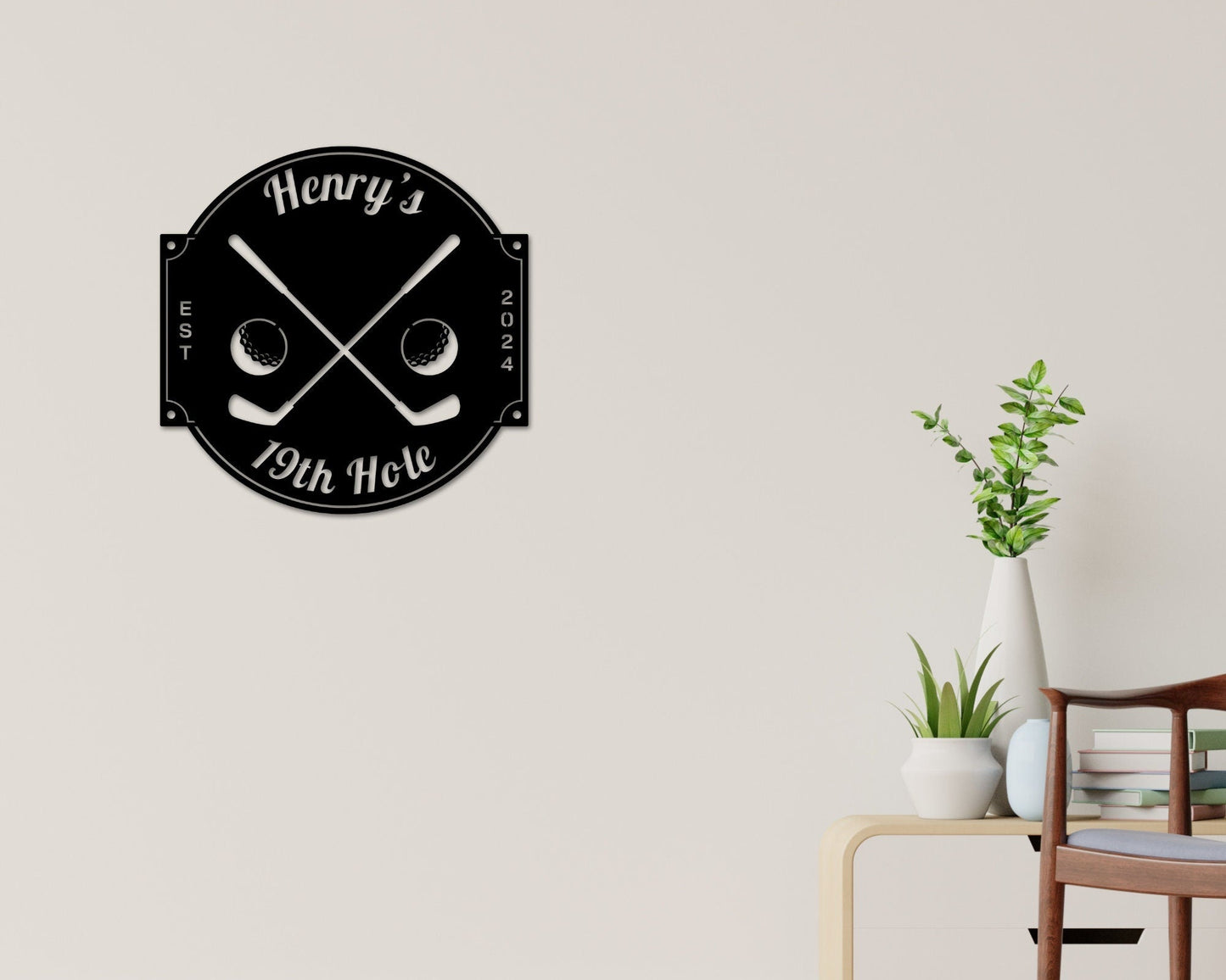 Golf Sign, 19th Hole Sign for him, Personalized Golf Sign, Personalized Golf Decor, Golf Wall Art, Metal Sign, Gift for Dad, Bar Sign, Golf