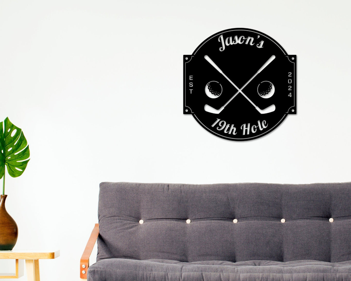 Golf Sign, 19th Hole Sign for him, Personalized Golf Sign, Personalized Golf Decor, Golf Wall Art, Metal Sign, Gift for Dad, Bar Sign, Golf