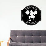 Personalized Women's Gym Sign, women's Fitness Sign, Custom Metal Gym Sign, Home Gym, Kettlebell Sign, Weights, Cross Fit Sign, Barbell Sign