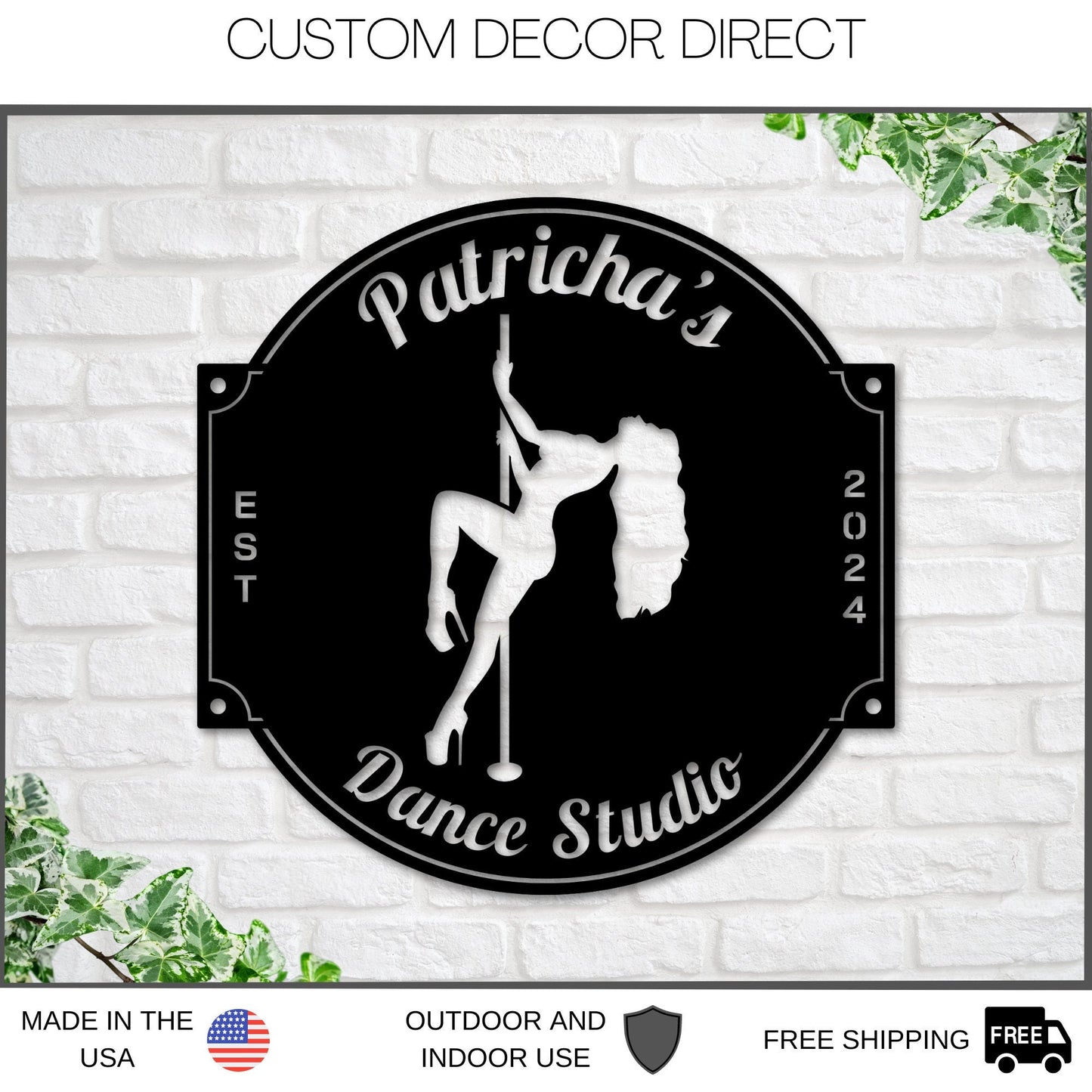 Personalized Pole Dancer Sign, Dance Studio Metal Sign, Custom Pole Dancer Sign, Dancer Gift, Club Metal Sign, Bar sign Decor