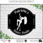 Personalized Pole Dancer Sign, Dance Studio Metal Sign, Custom Pole Dancer Sign, Dancer Gift, Club Metal Sign, Bar sign Decor