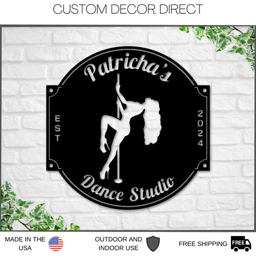 Personalized Pole Dancer Sign, Dance Studio Metal Sign, Custom Pole Dancer Sign, Dancer Gift, Club Metal Sign, Bar sign Decor
