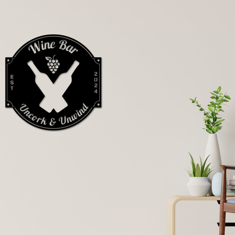 Personalized Bar Sign, Wine Decor, Wine Bar Sign, Mother's Day Gift, Wine Gifts, Wine Sign, Wine Bar Metal Wall Sign, Wine Glass Home Decor