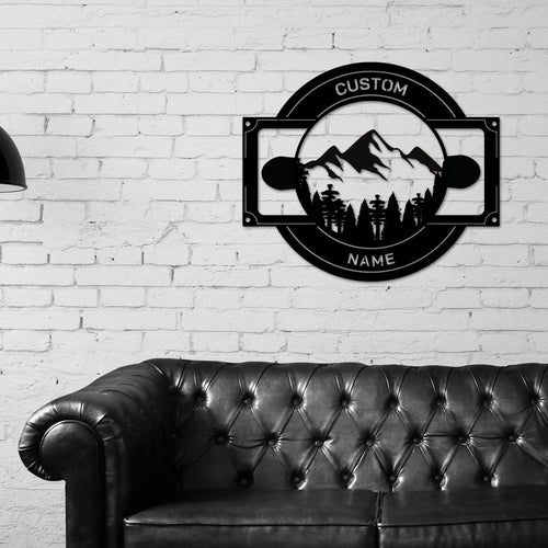 Snowboarding sign, Adventure sign, Cabin Metal Sign, Snowboard Mountain Themed Sign, Traveler gift, Snowboarding, Mountain trees Wall Art