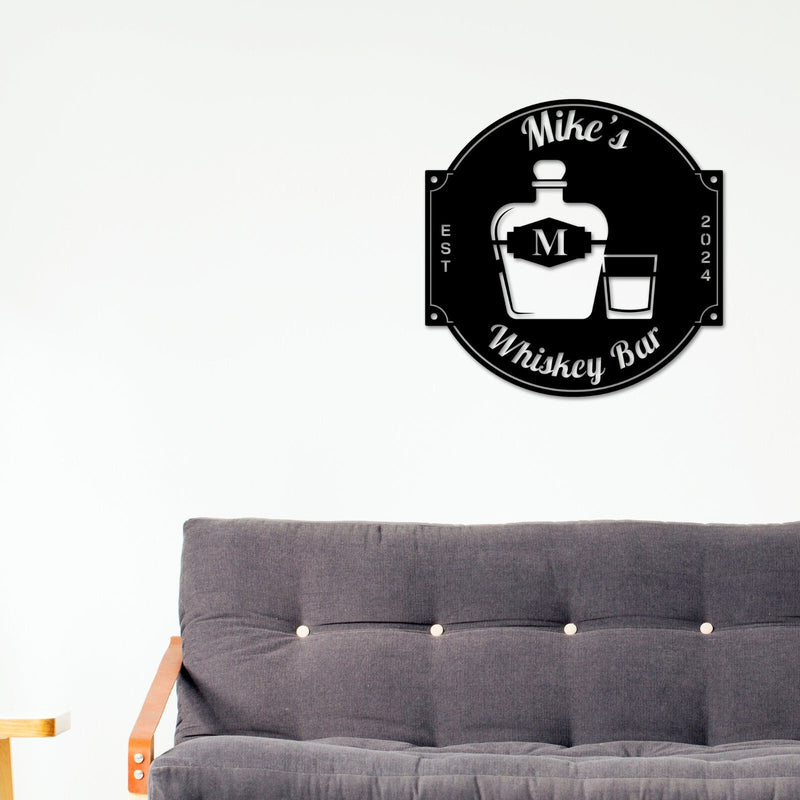 Personalized Whiskey Bar Sign, Whiskey Decor, Whiskey Bar Sign, Father's Day Gift, Bar Gifts, Whiskey Sign, Whiskey Bar Metal Wall Sign