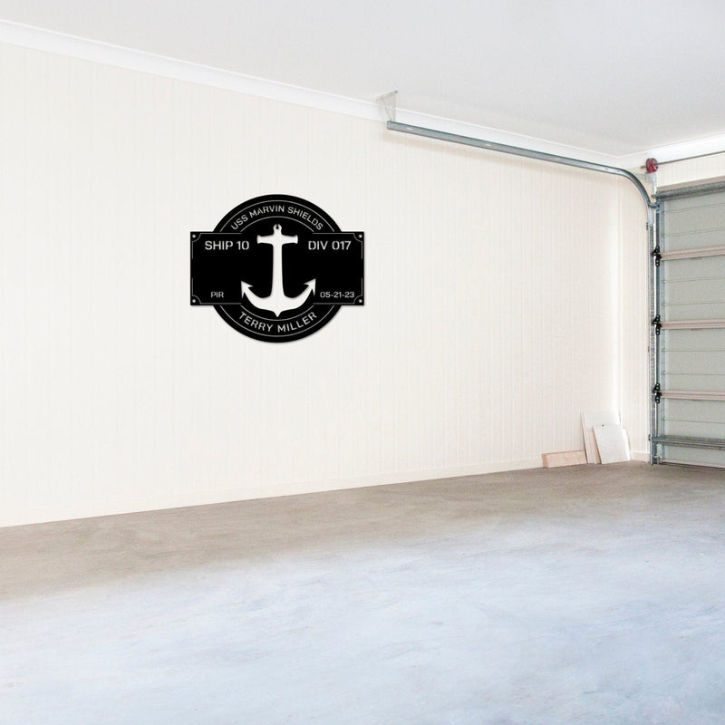 Navy Graduation gift, Personalize Navy Anchor Sign, PIR Sign, Boot camp Graduation, Metal Sign, Military Branch Sign, Pass In Review, USN