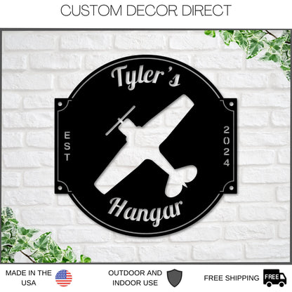 Airplane Sign, Personalized Pilot Name Sign, Custom Aviation Lover, Airplane Hangar Sign, Man Cave Sign, Airplane Sign, Personalized Plane