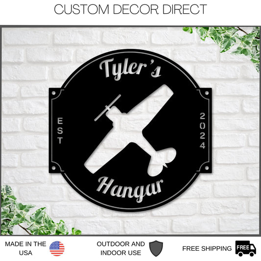 Airplane Sign, Personalized Pilot Name Sign, Custom Aviation Lover, Airplane Hangar Sign, Man Cave Sign, Airplane Sign, Personalized Plane
