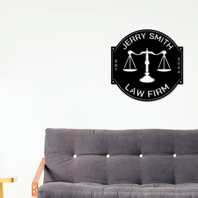 Custom Law Office Sign, Personalized Lawyer Sign, Lawyer Gift, Attorney Metal Sign, Law Student Gift, Judge Gift, Law Firm Office Decor