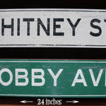 Custom, Personalized, Metal Street Sign. Vintage Green or White.