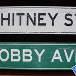 Custom, Personalized, Metal Street Sign. Vintage Green or White.