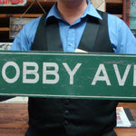 Custom, Personalized, Metal Street Sign. Vintage Green or White.