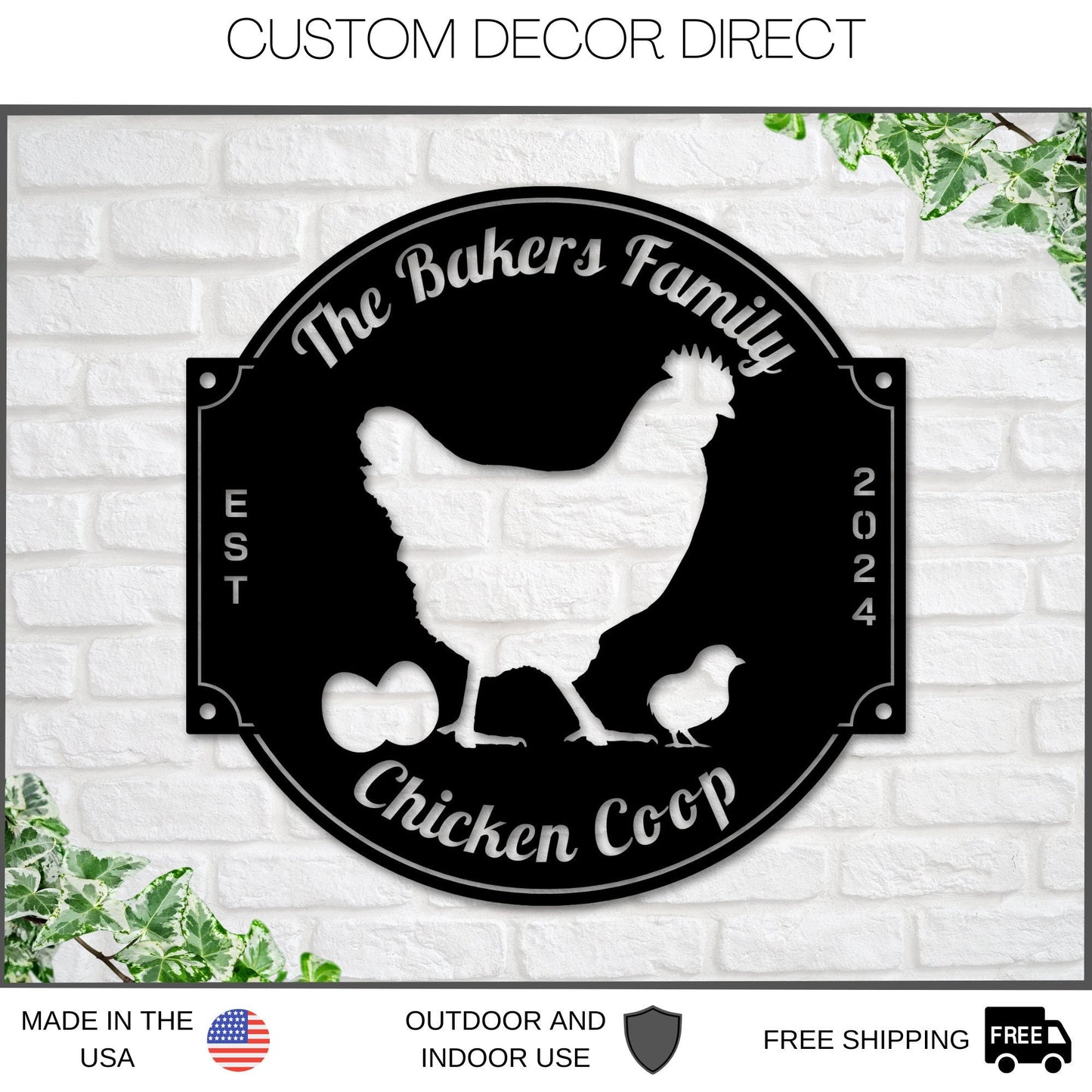 Chicken Coop sign, Custom Hen House Sign, Hen House Coop Sign, Our Little Coop Sign Metal Sign, Metal Chicken Coop Sign, Personalized Chicks