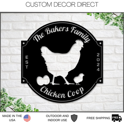 Chicken Coop sign, Custom Hen House Sign, Hen House Coop Sign, Our Little Coop Sign Metal Sign, Metal Chicken Coop Sign, Personalized Chicks