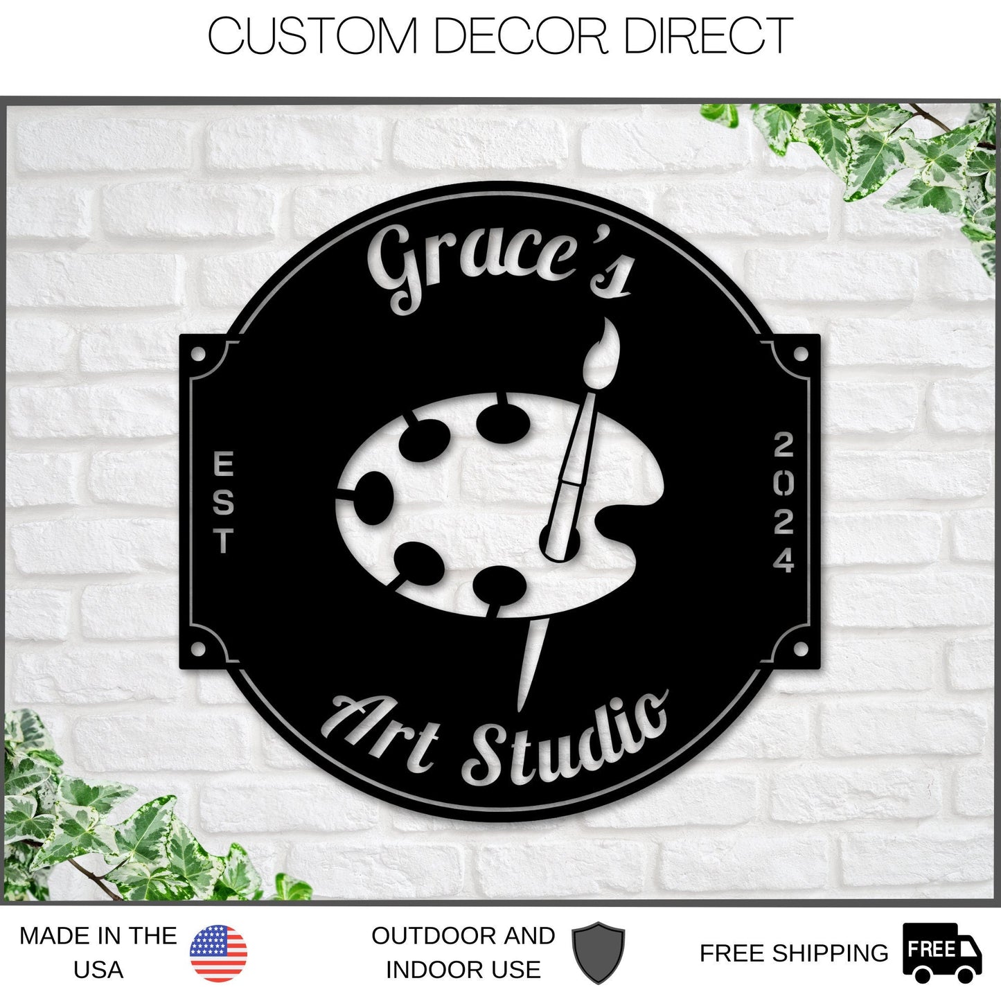 Art Studio Sign, Craft Room Sign, Arts and Crafts Sign, Metal Sign, Hobby Sign, Painting Sign, Art Class Sign, Art Teacher Gift, Custom Sign