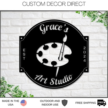 Art Studio Sign, Craft Room Sign, Arts and Crafts Sign, Metal Sign, Hobby Sign, Painting Sign, Art Class Sign, Art Teacher Gift, Custom Sign