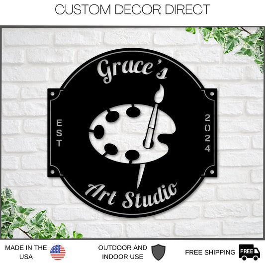 Art Studio Sign, Craft Room Sign, Arts and Crafts Sign, Metal Sign, Hobby Sign, Painting Sign, Art Class Sign, Art Teacher Gift, Custom Sign