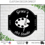 Art Studio Sign, Craft Room Sign, Arts and Crafts Sign, Metal Sign, Hobby Sign, Painting Sign, Art Class Sign, Art Teacher Gift, Custom Sign