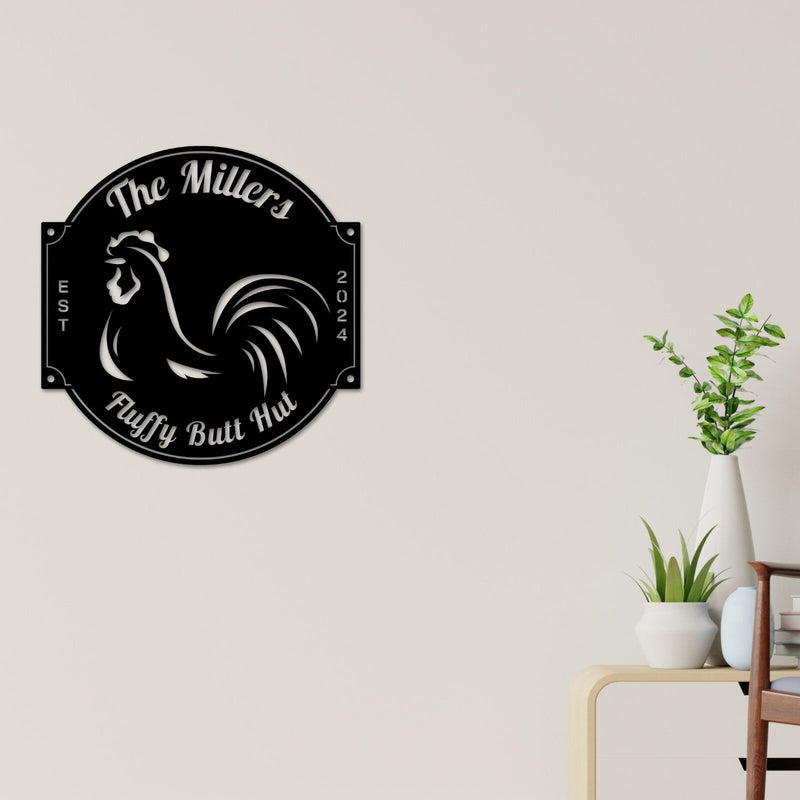 Custom Rooster House Sign, Rooster House Coop Sign, Rooster Decor, Our Little Coop Sign Metal Sign, Chicken Sign, Personalized Coop sign