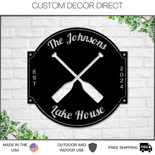 Lakehouse sign, Canoe Sign, Personalized Canoe Sign, Metal Canoe Sign, Custom Cabin Sign, Metal sign, Camping sign, Lodge Sign, Cabin Sign