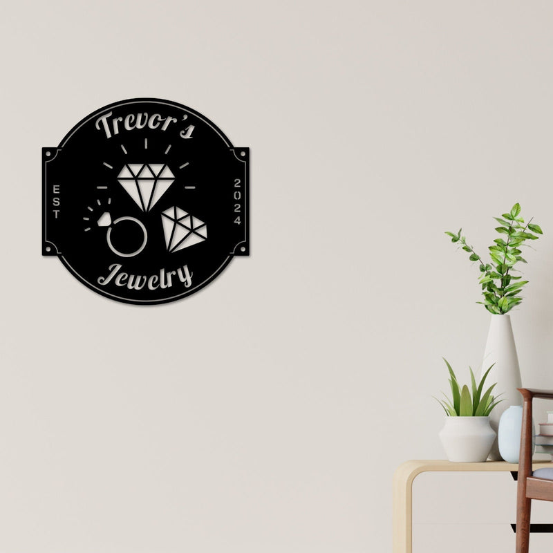 Jewelry Shop Sign, Personalized Jeweler Sign, Gift for Jeweler, Jewelry Shop Decor, Jewelry Business Sign, Personalized Jewelry Metal Sign