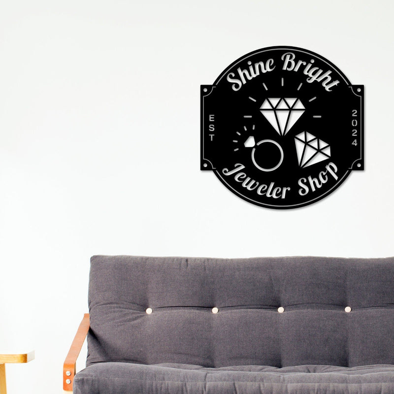 Jewelry Shop Sign, Personalized Jeweler Sign, Gift for Jeweler, Jewelry Shop Decor, Jewelry Business Sign, Personalized Jewelry Metal Sign