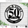 50th Anniversary Sign, Metal Anniversary Sign, Golden Anniversary, 50 Year Anniversary Gift, Wedding Anniversary Metal Wall Art, Celebration