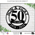 50th Anniversary Sign, Metal Anniversary Sign, Golden Anniversary, 50 Year Anniversary Gift, Wedding Anniversary Metal Wall Art, Celebration