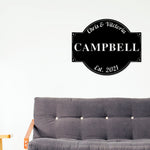 Last Name Sign, Personalized Family Sign, Family Sign With Est Date, Metal Sign, Wedding Gift, Newly Wed Gift, Housewarming Gift, Metal