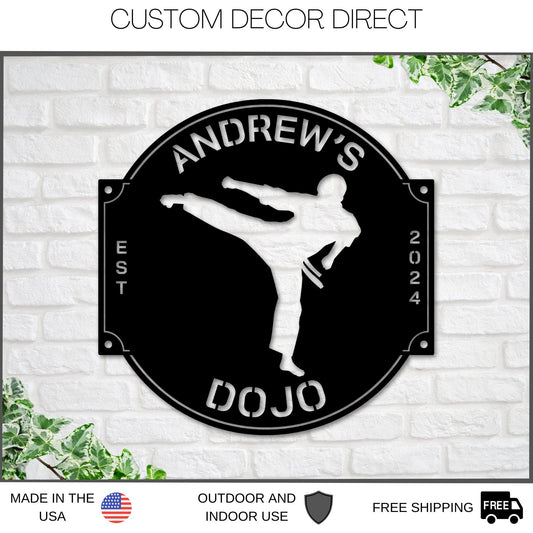 Karate Dojo Sign, Martial Arts Sign, Karate Metal Sign, MMA Gym Sign, Brazilian Jiu-Jitsu, Judo, Karate Dojo Decor, Taekwondo Custom Sign