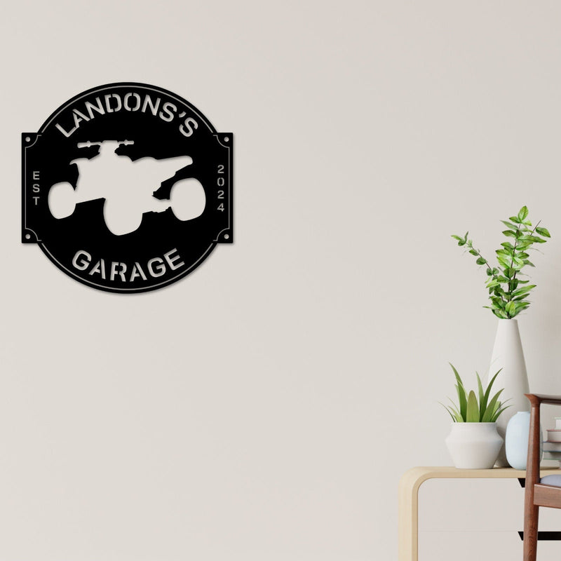 Four Wheeler Sign, Four Wheeler Parking Sign, ATV Sign, ATV Parking Sign, ATV Driver Gift, Garage Decor, Metal, Personalized Garage sign