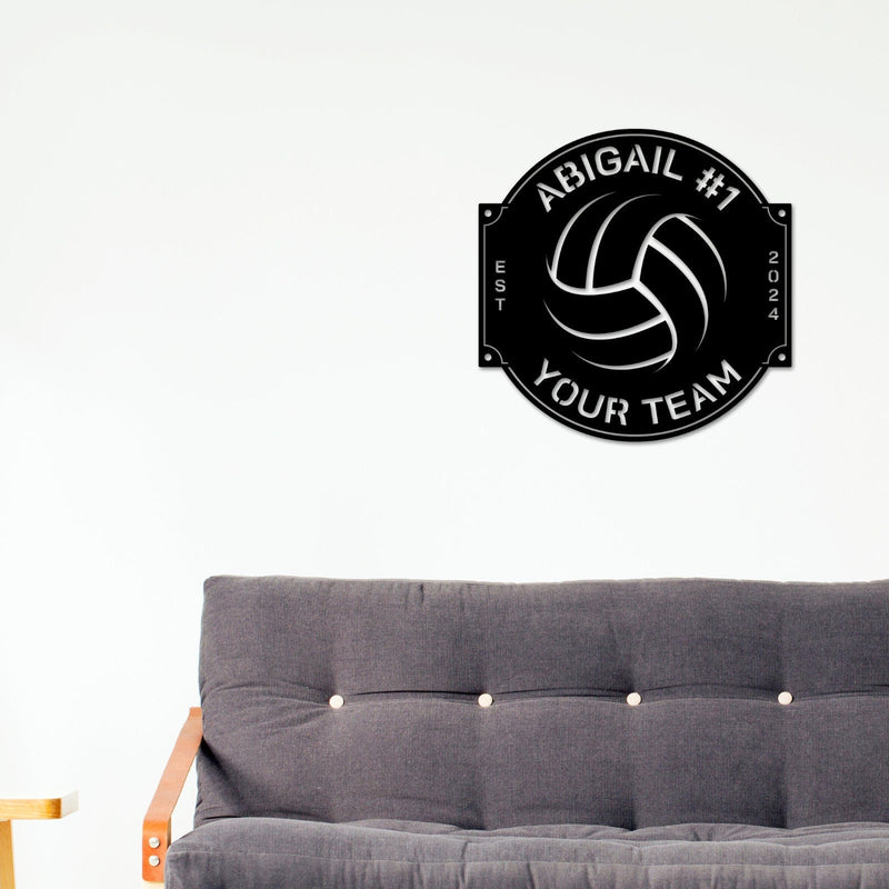 Volleyball Sign, Volleyball Gift for Girls, Personalized Volleyball Sign for Girls room, Metal Volleyball Sign, Coach Sign, Sports Decor