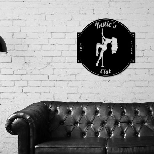 Personalized Pole Dancer Sign, Dance Studio Metal Sign, Custom Pole Dancer Sign, Dancer Gift, Club Metal Sign, Bar sign Decor
