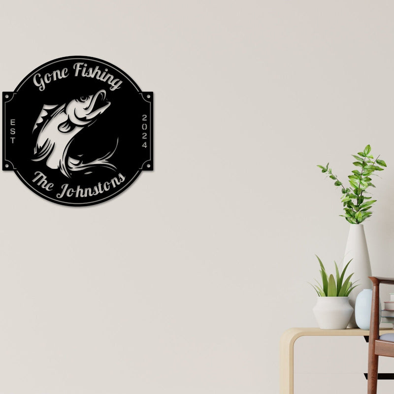 Fishing Monogram, Fish Sign, Custom Fishing Sign, Custom Fish Sign, Personalized Sign, Camp Sign, Gift For Dad, Husband, Fish Camp Sign