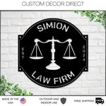 Custom Law Office Sign, Personalized Lawyer Sign, Lawyer Gift, Attorney Metal Sign, Law Student Gift, Judge Gift, Law Firm Office Decor