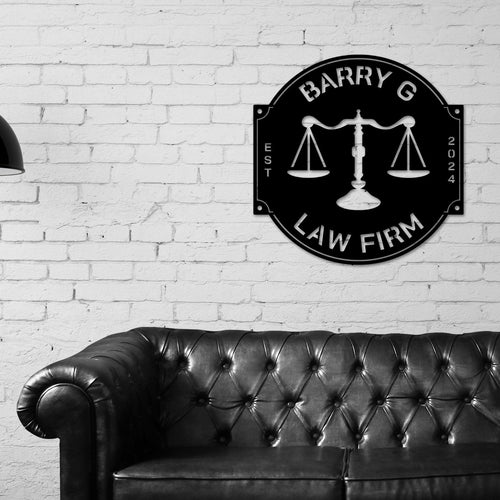 Custom Law Office Sign, Personalized Lawyer Sign, Lawyer Gift, Attorney Metal Sign, Law Student Gift, Judge Gift, Law Firm Office Decor