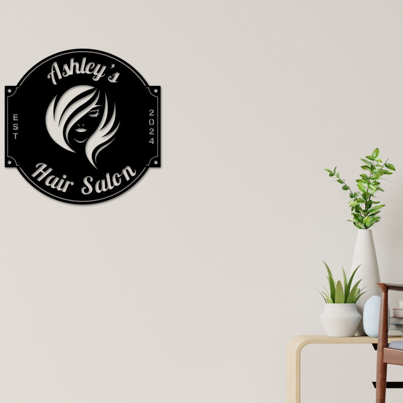 Hair Salon Sign, Metal hair Stylist Sign, Personalized Salon, Custom Booth Sign, hair Stylist Gift, Hair Salon Wall Art, Salon Custom Sign