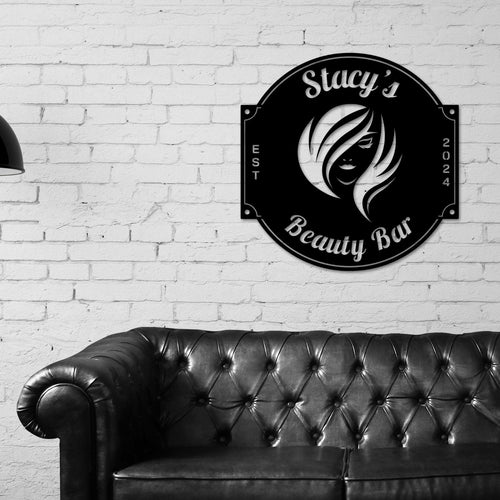 Hair Salon Sign, Metal hair Stylist Sign, Personalized Salon, Custom Booth Sign, hair Stylist Gift, Hair Salon Wall Art, Salon Custom Sign
