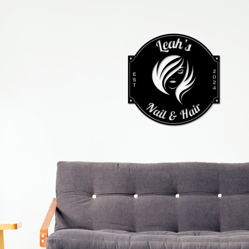 Hair Salon Sign, Metal hair Stylist Sign, Personalized Salon, Custom Booth Sign, hair Stylist Gift, Hair Salon Wall Art, Salon Custom Sign