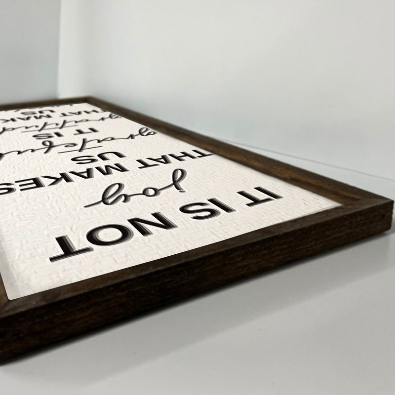 Gratitude Makes us Joyful - Framed Wood Sign