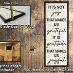 Gratitude Makes us Joyful - Framed Wood Sign