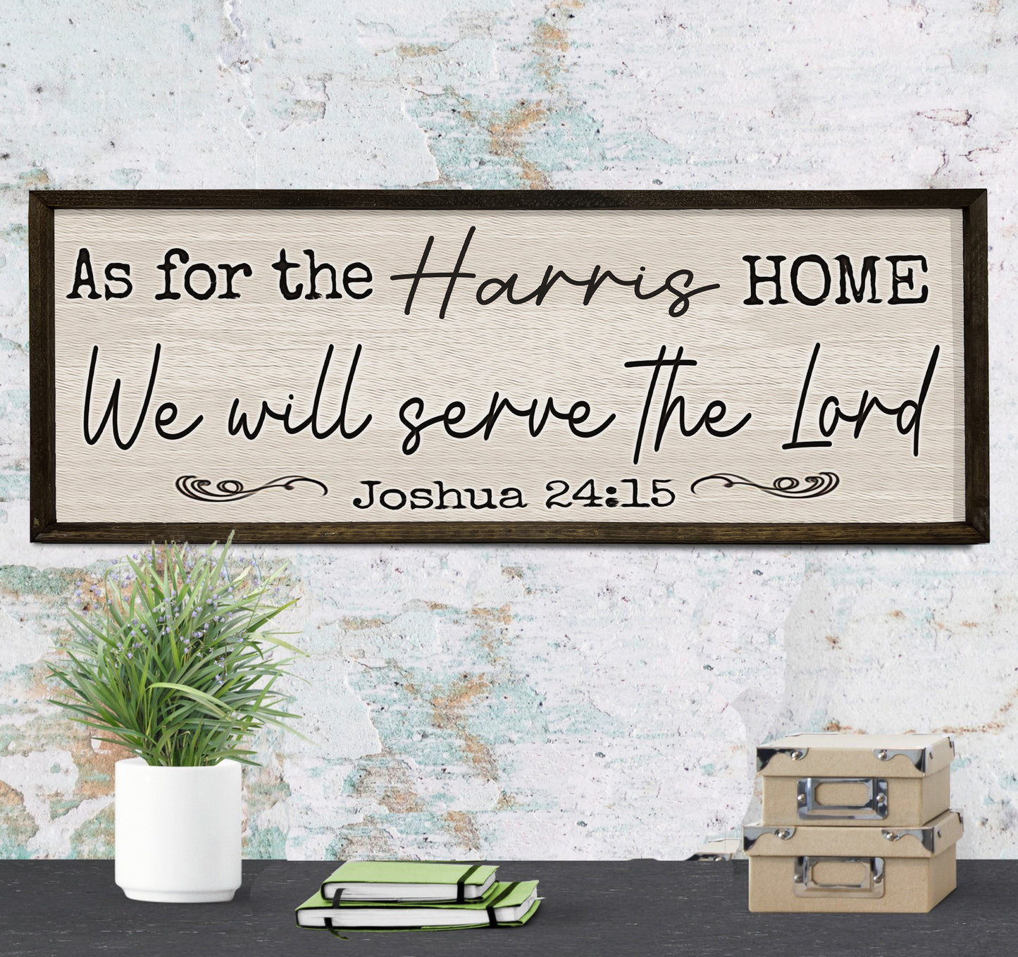 We will serve the Lord - Custom Wood Sign - Framed