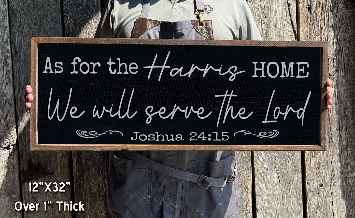 We will serve the Lord - Custom Wood Sign - Framed