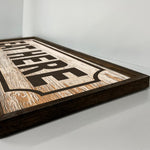 Eat Here - Rustic Farmhouse Wood Framed Sign