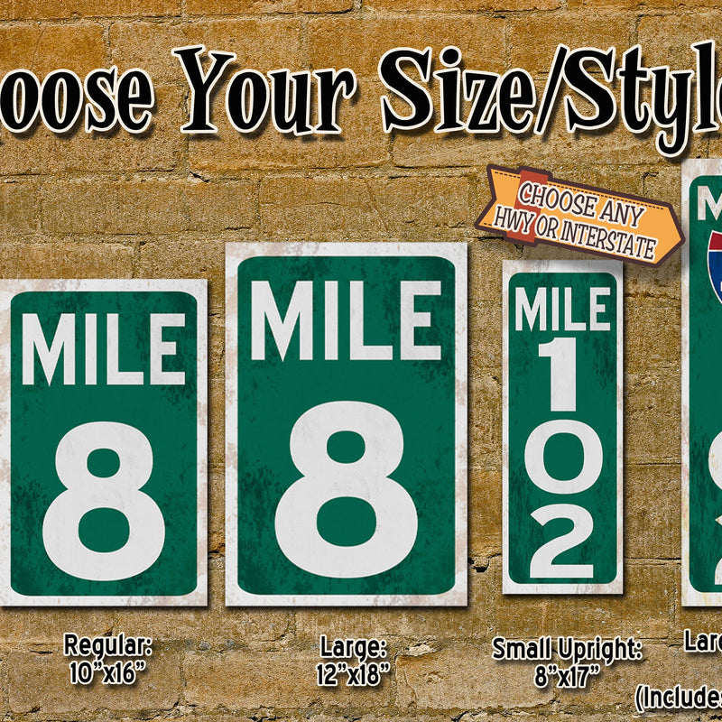 Highway Marker Signs - Mile Marker Metal Signs - Custom Made