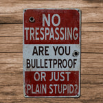No Trespassing vintage metal sign