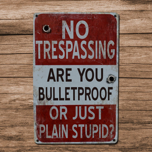 No Trespassing Sign - Vintage Metal Sign