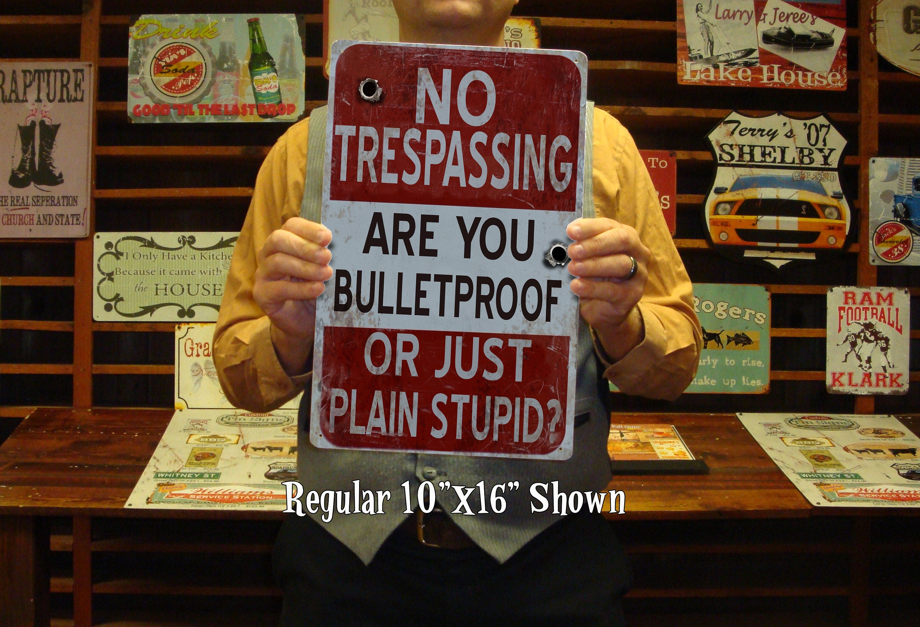 No Trespassing Sign - Vintage Metal Sign – Tin Sign Shop